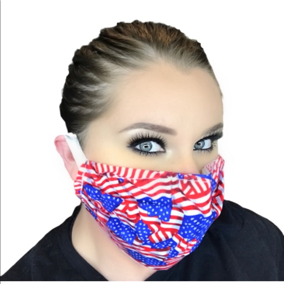 3 LAYER Face Mask has Nose Guard w discount ship - Picture 2 of 4